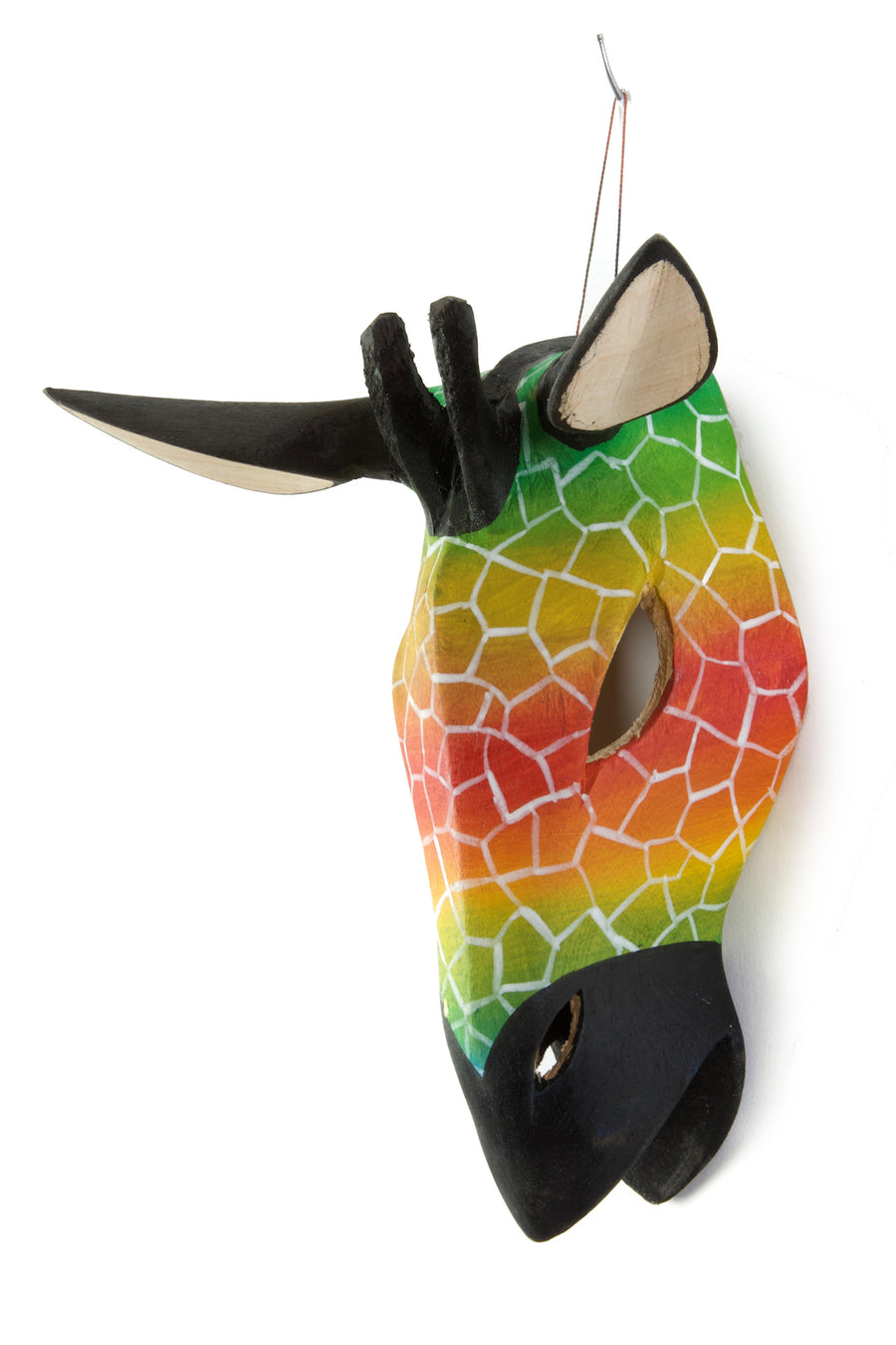 Kenyan Hand-Painted Jacaranda Giraffe Mask