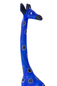 Jacaranda Wood Cobalt Giraffe Sculptures Small Cobalt Giraffe