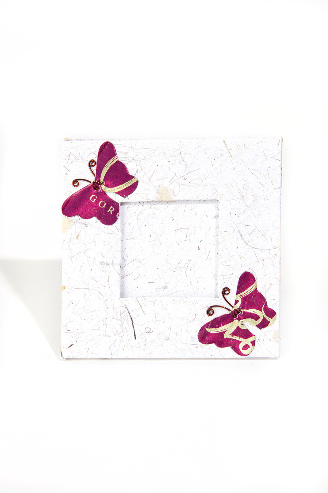 Assorted Recycled Paper and Pop Can Butterfly Picture Frames