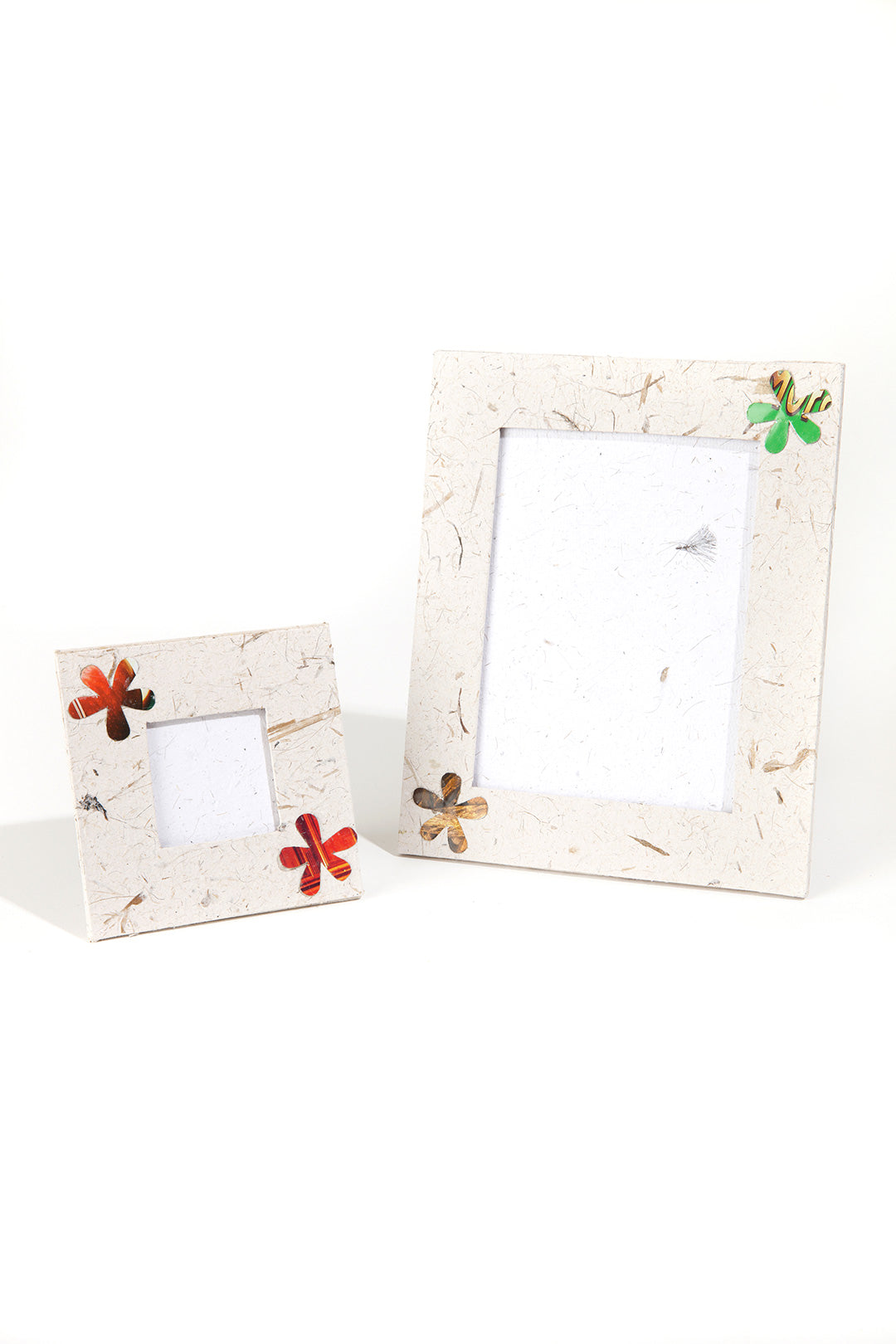 Assorted Recycled Paper and Pop Can Flower Picture Frames