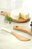 Olive Wood Butter Spreader with White Bone Handle Default Title