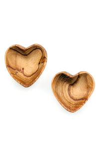 Miniature Olive Wood Heart Bowls Default Title