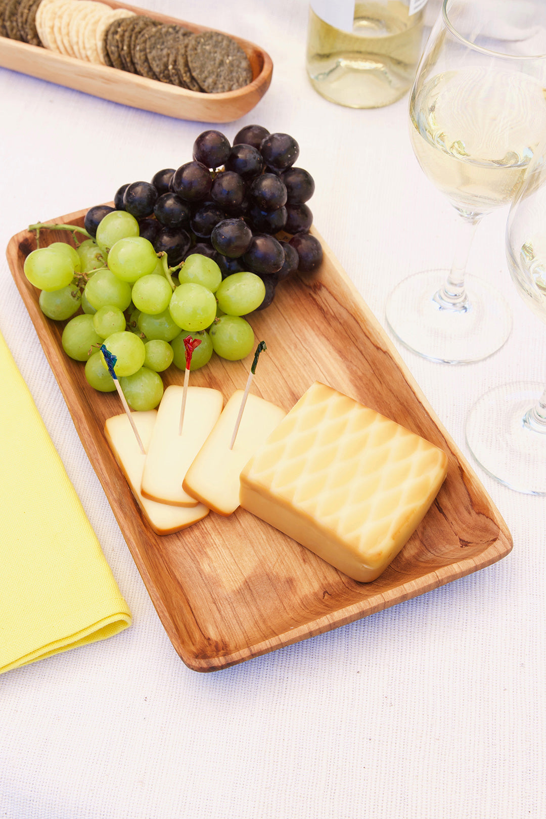 Olive Wood Rectangular Serving Tray Default Title