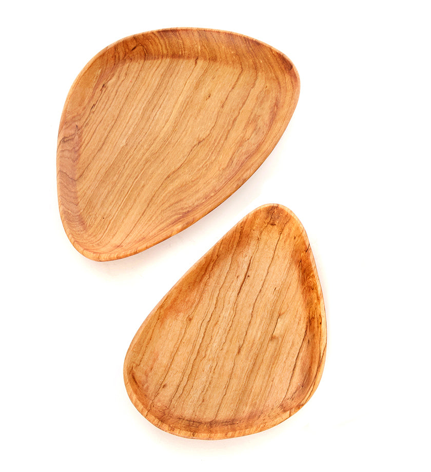 Wild Olive Wood Petal Serving Trays