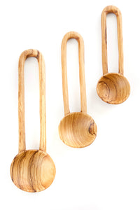 Set of Three Wild Olive Wood Loop Handle Spoons Default Title