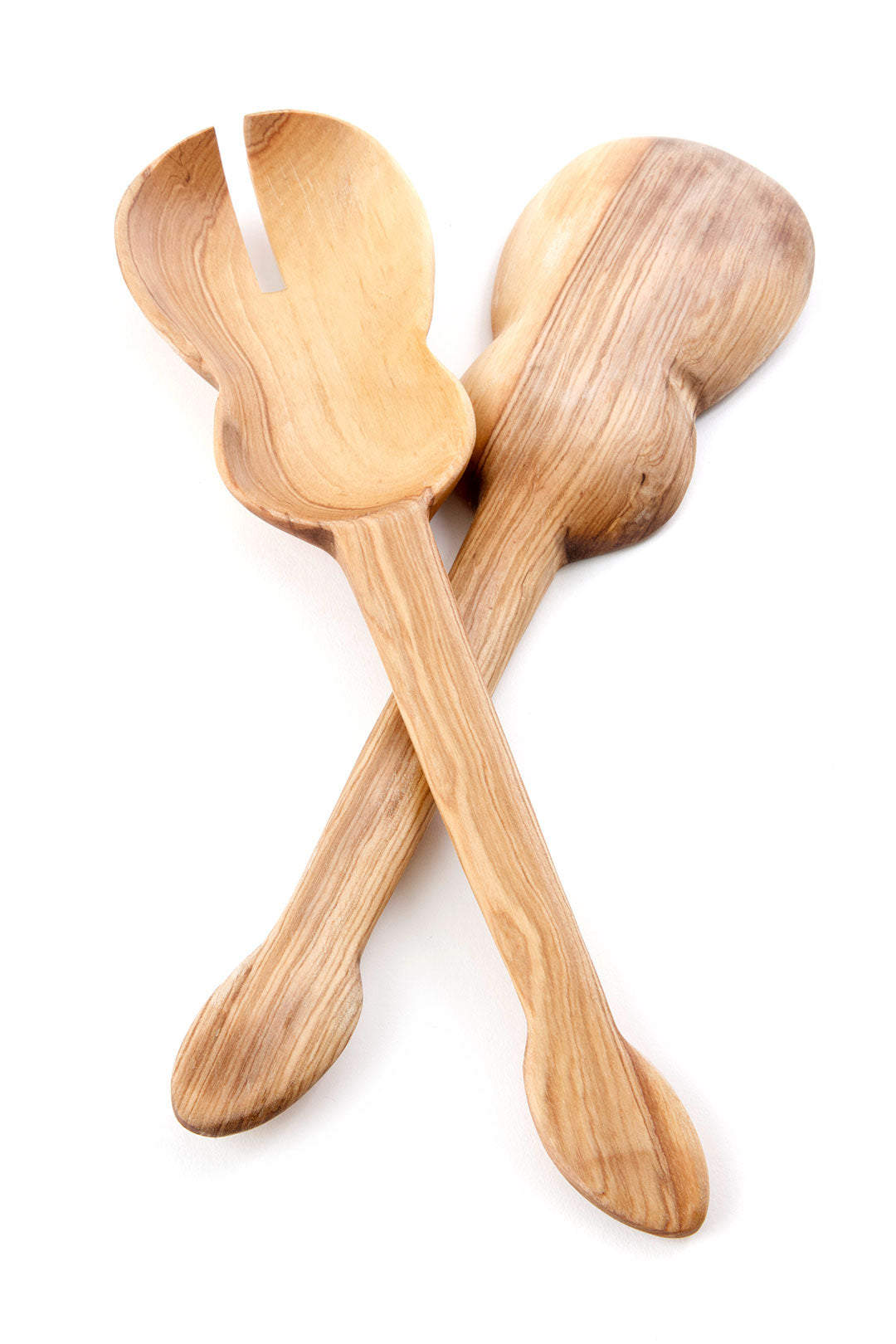 Olive Wood Guitar Salad Servers