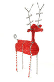 Red Beaded Wire Reindeer Sculpture Default Title
