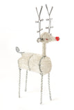 Silver Beaded Wire Reindeer Sculpture Default Title