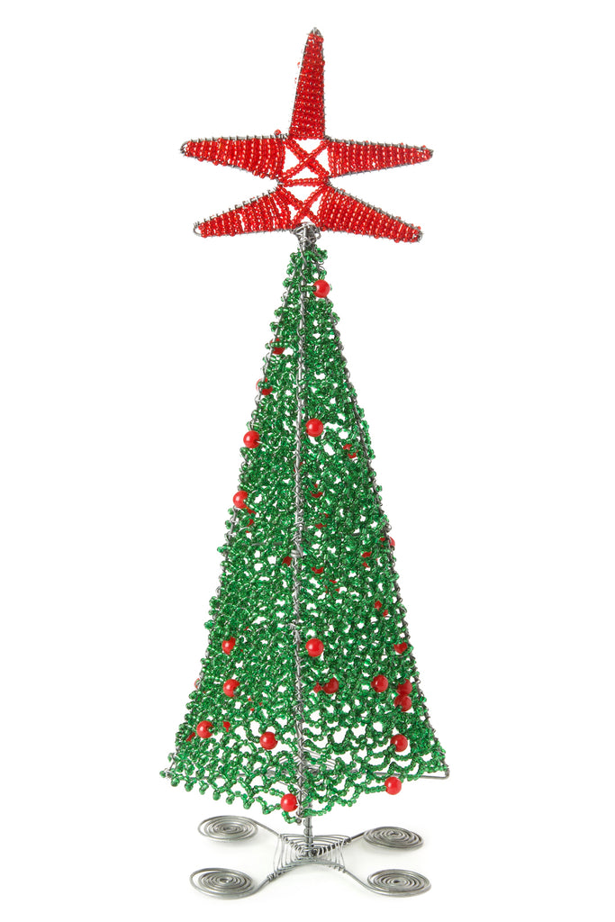 Beaded Wire Christmas Tree Sculptures Large Beaded Wire Christmas Tree Sculpture