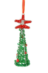 Beaded Krismasi Tree Ornament Green Beaded Krismasi Tree Ornament