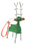 Beaded Wire Reindeer Ornament Green Beaded Reindeer Ornament
