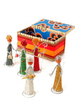 Beaded Nativity Set in Fabric and Banana Fiber Box Default Title