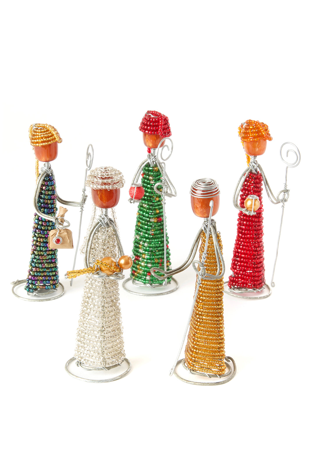 Beaded Nativity Set in Fabric and Banana Fiber Box Default Title
