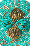 Beaded Wire Flower Ornament Turquoise Beaded Flower Ornament