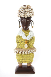 Yellow Beaded Namji Doll Sculpture