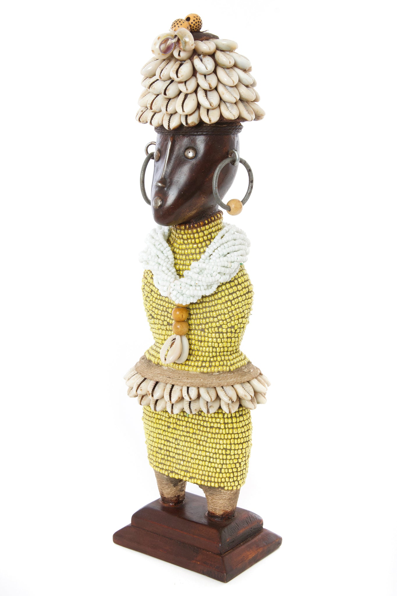 Yellow Beaded Namji Doll Sculpture