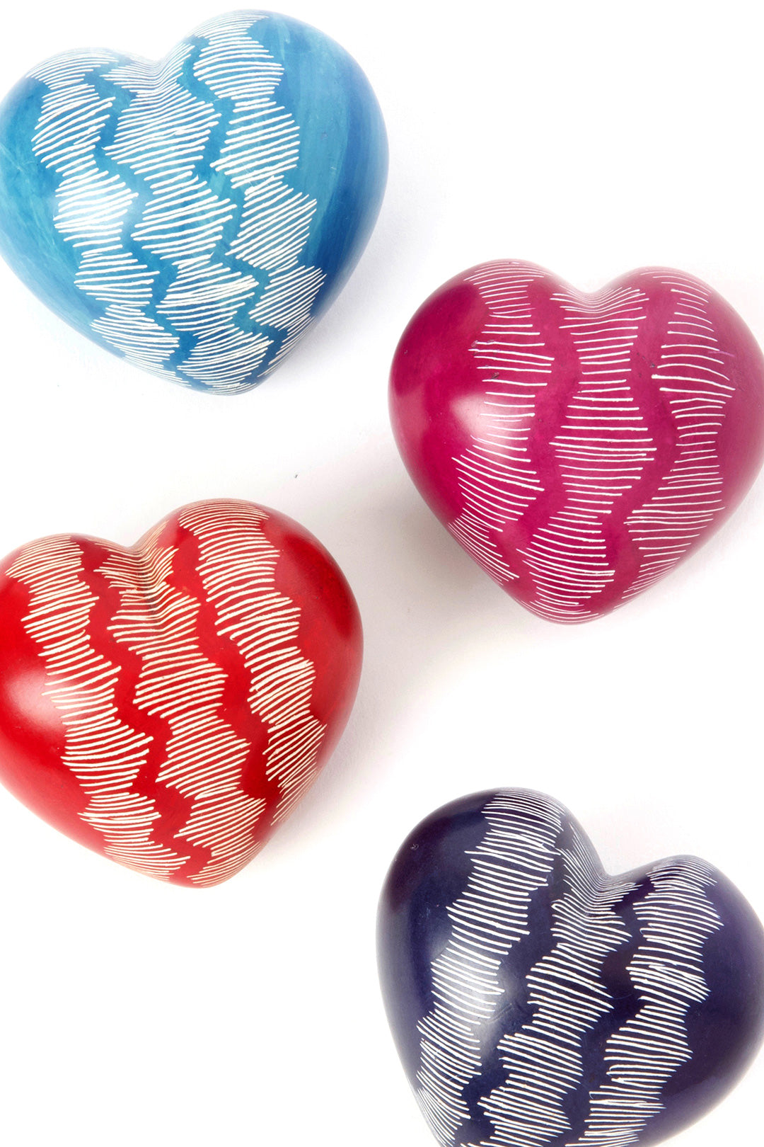 Set/4 Heartbeat Soapstone Keepsake Hearts