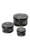 Spindle Mudcloth Soapstone Boxes