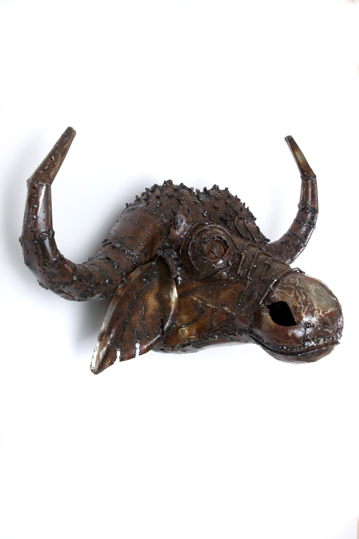 Limited Edition Recycled Metal Buffalo Head Wall Mask