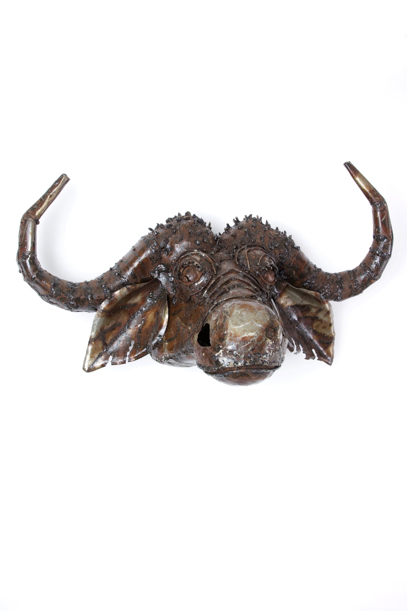 Limited Edition Recycled Metal Buffalo Head Wall Mask