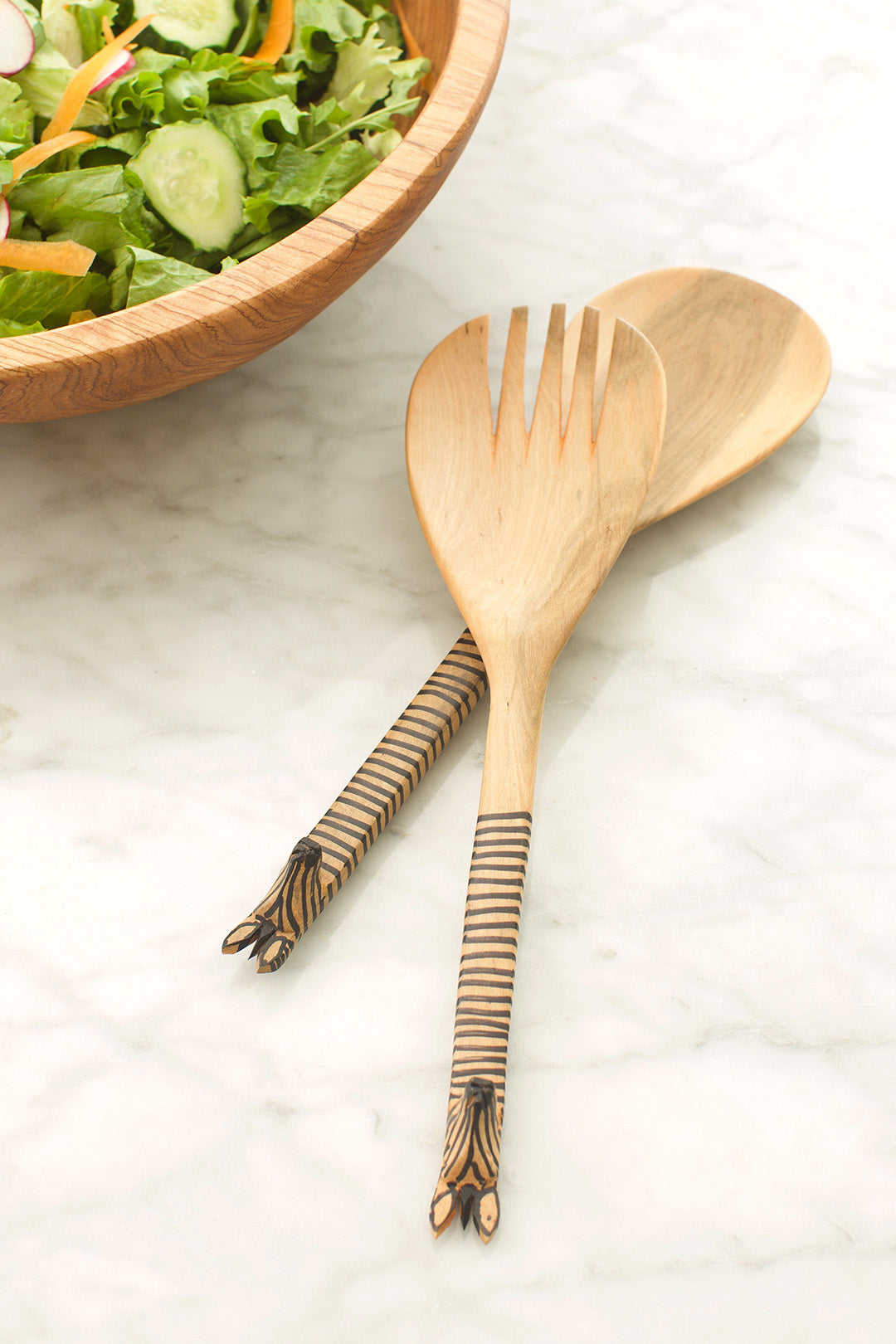 Mahogany Zebra Safari Salad Servers