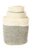 Set/3 Gray Twill Sisal Nesting Baskets Default Title