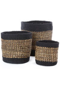 Set of Three Kitonga Sisal and Banana Fiber Storage Bins Default Title