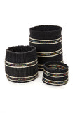 Set/3 Petite Licorice Sisal Baskets with Colorful Beads Default Title