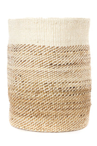 Tall Natural Sisal and Banana Fiber Bin Basket