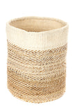 Tall Natural Sisal and Banana Fiber Bin Basket