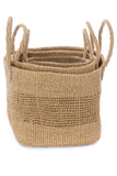 Set of 3 Open Weave Khaki Sisal Nesting Baskets
