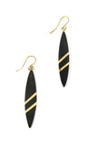 Black Horn Ellipse Lancet Earrings Default Title