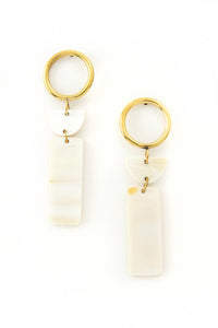 Kenyan Brass and Cow Horn Felicity Earrings