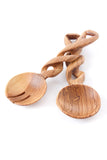 Small Olive Wood Spiral Servers