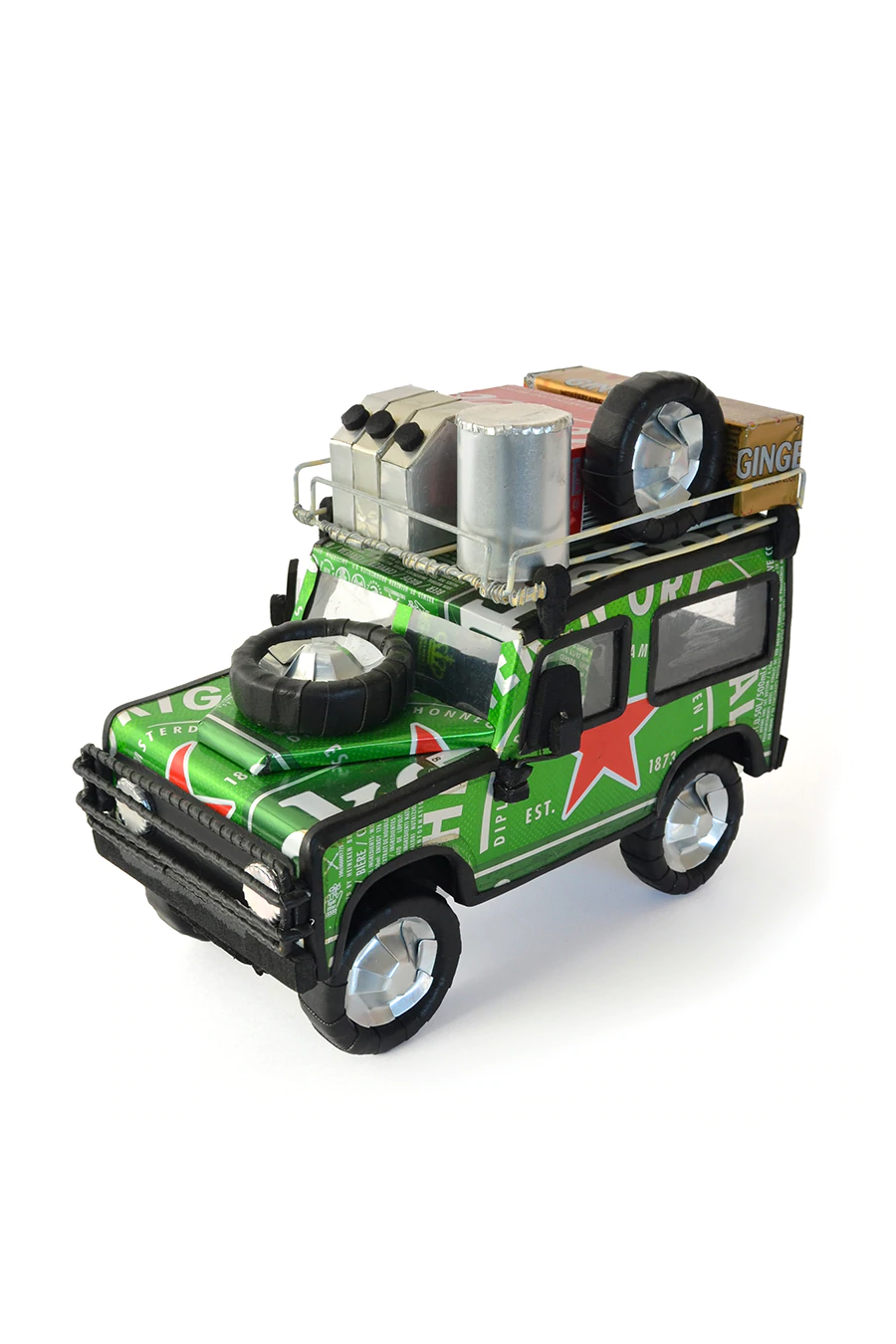 One-Of-A-Kind Recycled Beer & Soda Can Land Rover