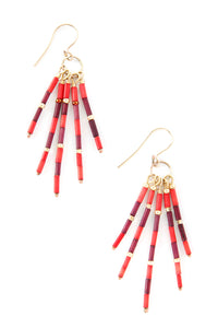 Crimson Shuka Zulugrass Fringe Earrings Default Title