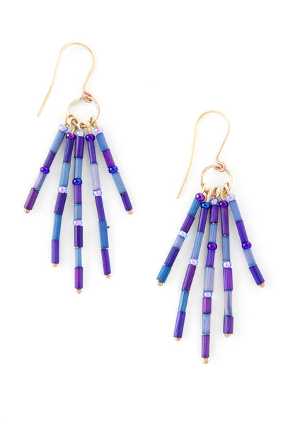 Jacaranda Blossoms Zulugrass Fringe Earrings - The Leakey Collection ...
