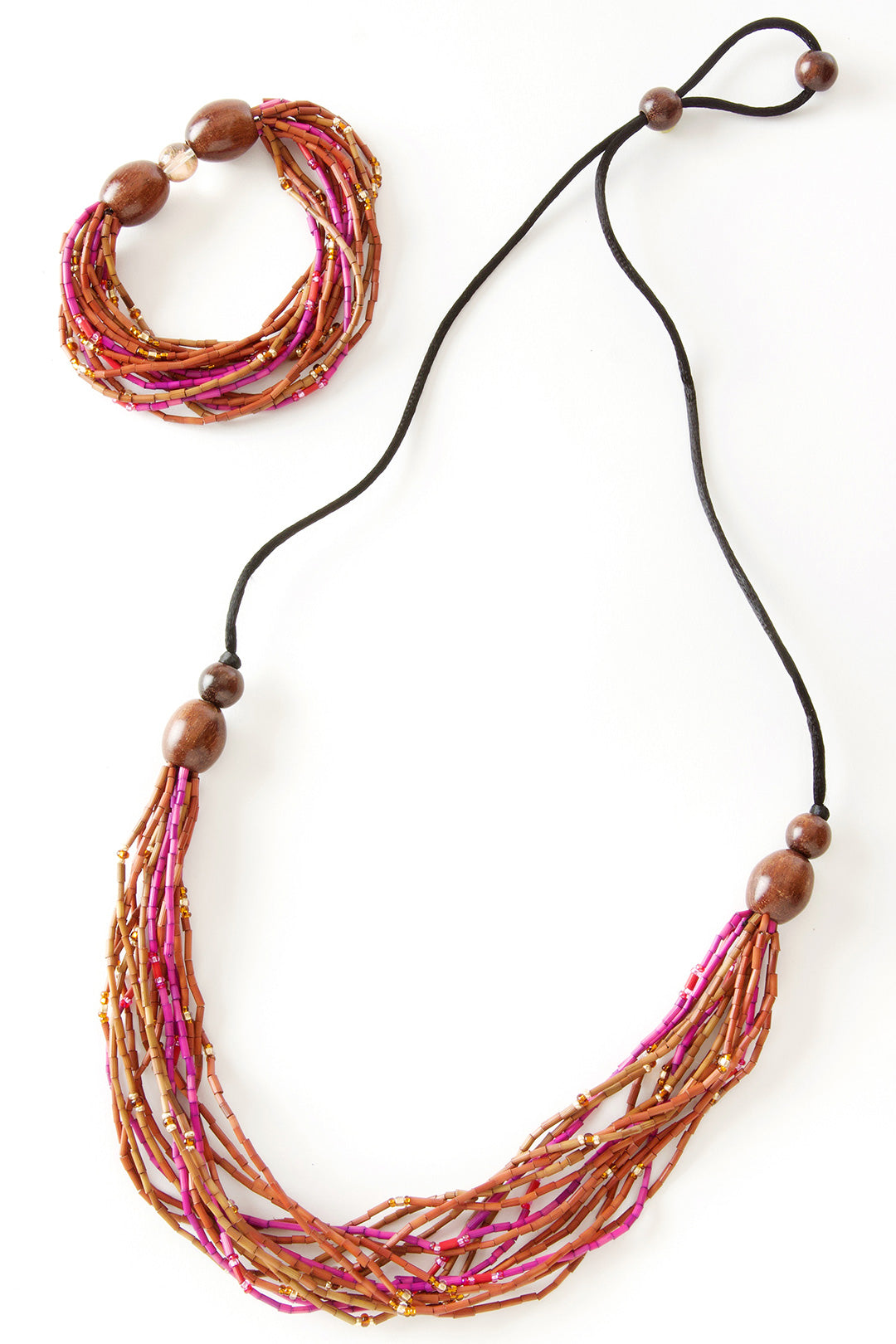 Cinnabar Multi-Strand Zulugrass Necklace Default Title