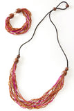 Cinnabar Multi-Strand Zulugrass Necklace Default Title