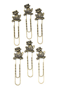 Sets of Six Oversize Brass Paperclips