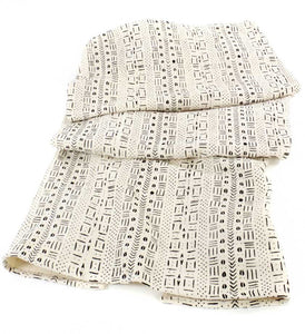 White Mudcloth Throw Blanket - Home Decor Handmade in Africa - Swahili Modern - 1