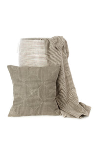 Gray Ségou Squares Mud Cloth Throw Pillow Default Title