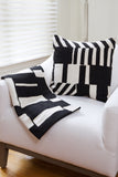Black & White Geometric Blocks Throw Pillow - Assorted Patterns Default Title