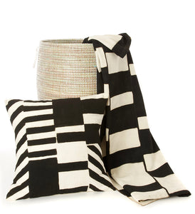 Black & White Geometric Blocks Throw Pillow - Assorted Patterns