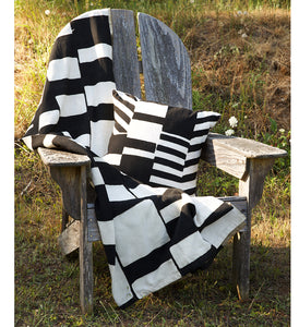 Black & White Geometric Blocks Throw Pillow - Assorted Patterns
