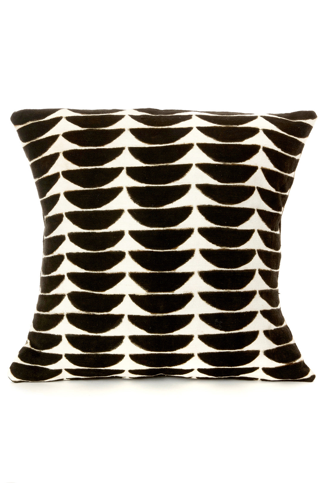 Traditional Mudcloth Throw Pillow, 18x18, Black & White, Cotton - Or & Zon