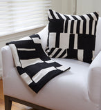 Black & White Geometric Blocks Throw Pillow - Assorted Patterns