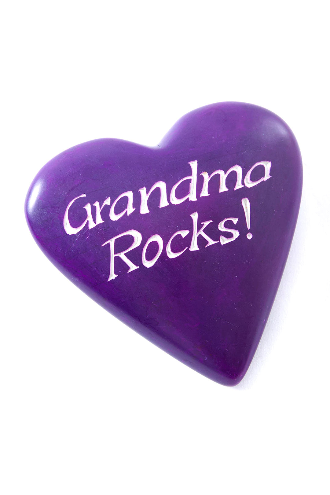 Grandma Rocks! Soapstone Paperweight Heart