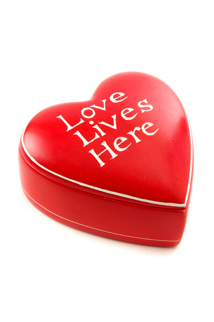 Love Lives Here Soapstone Heart Box Default Title