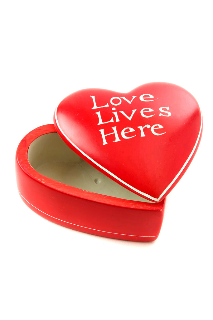 Love Lives Here Soapstone Heart Box Default Title